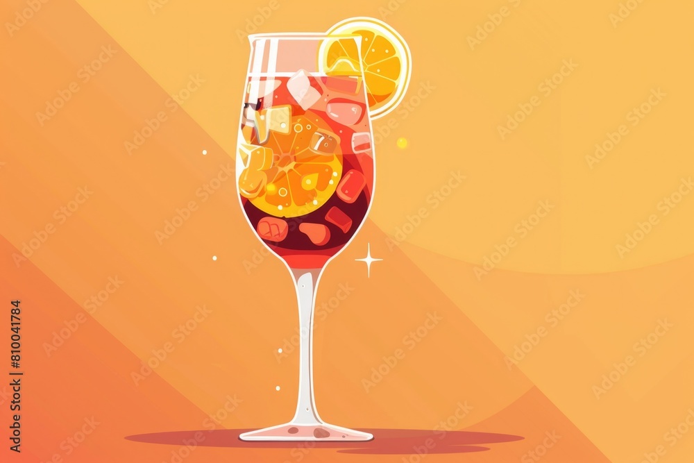 Poster refreshing drink with fresh orange slices, perfect for summer menus