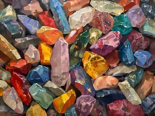 Vibrant Assortment of Natural Gemstones,Crystals and Minerals Showcasing the Beauty and Diversity of the Earth's Geological Treasures