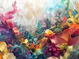 Vibrant Digital Mural Symbolizing the Interconnectedness of Financial Ecosystems and the Complexities of Wealth and Distribution