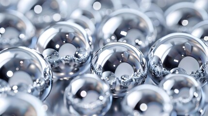 Glistening Chrome Spheres Abstract Textural Background for Infographic Showcasing Chromium Properties
