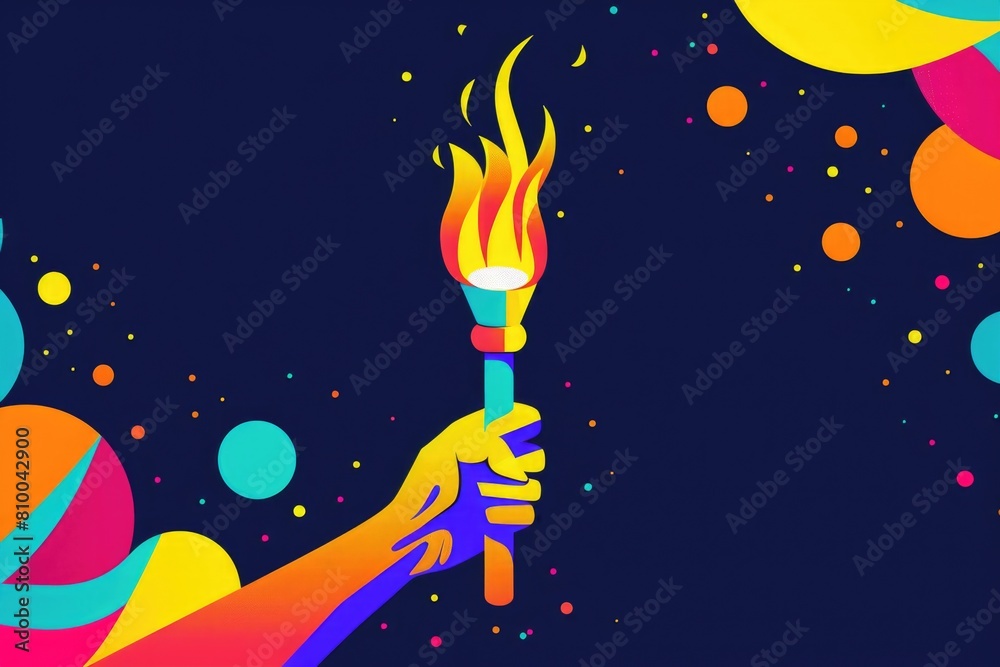 Poster person holding a torch in hand, ideal for concepts of exploration and discovery