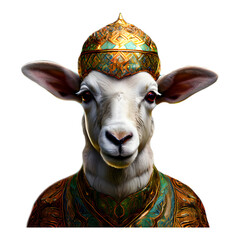 sheep Muslim Dress  isolated Ai generated.