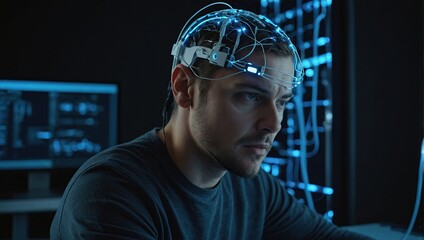 IT expert using EEG headset and machine learning to upload brain into computer, gaining immortality, Computer scientist develops AI experiment, inserting his persona into cyberspace