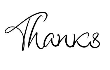Thank you Hand Drawn Lettering. Thanks Brushpen Fun font vector. Calligraphy script. Expressive Fancy Hand written typeface. Thanksgiving day.