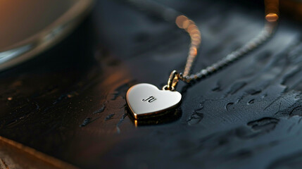 A heart-shaped pendant engraved with initials or a special date, a personalized Valentine's Day token of affection.