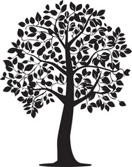 Set of trees in black silhouette 
