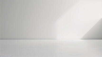 Bright white horizon of potential, abstract plain white background, Design for displaying product. 3D rendering