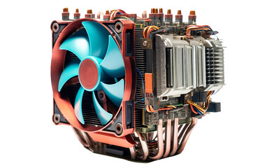 Advanced CPU Cooling Solution Isolated On Transparent Background PNG.