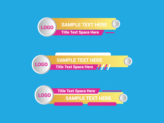 Vector Lower Third for Television News Bar Design Template, Lower Third News and Video Bars Set