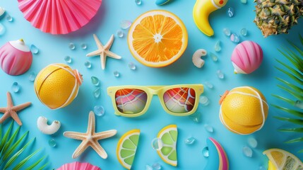 Summer Vacation Fun Holiday Relaxation Break Concept. Summer day background concept. copy space