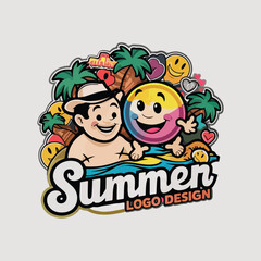 Vector summer sticker