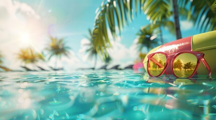 Summer Vacation Fun Holiday Relaxation Break Concept. Summer day background concept. copy space