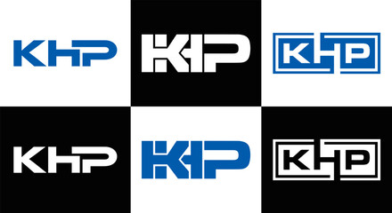 Fototapeta premium KHP et ,KHP logo. K H P design. White KHP letter. KHP, K H P letter logo design. Initial letter KHP letter logo set, linked circle uppercase monogram logo. K H P letter logo vector design. 
