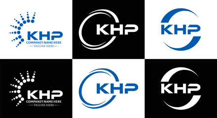 KHP et ,KHP logo. K H P design. White KHP letter. KHP, K H P letter logo design. Initial letter KHP letter logo set, linked circle uppercase monogram logo. K H P letter logo vector design.	