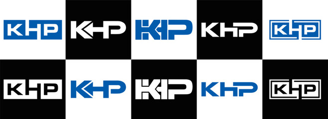 KHP et ,KHP logo. K H P design. White KHP letter. KHP, K H P letter logo design. Initial letter KHP letter logo set, linked circle uppercase monogram logo. K H P letter logo vector design.	