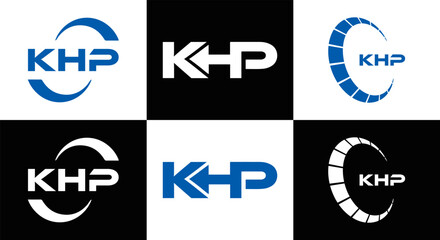 KHP et ,KHP logo. K H P design. White KHP letter. KHP, K H P letter logo design. Initial letter KHP letter logo set, linked circle uppercase monogram logo. K H P letter logo vector design.	