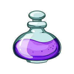 halloween potion bottle cartoon. alchemist jar, game flask, apothecary elixir halloween potion bottle sign. isolated symbol vector illustration