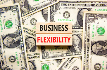 Business flexibility symbol. Concept words Business flexibility on beautiful wooden block....
