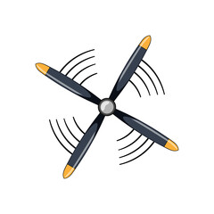 fan propeller cartoon. ocean logo, prop underwater, hull screw fan propeller sign. isolated symbol vector illustration
