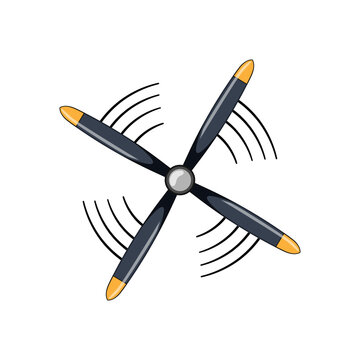 fan propeller cartoon. ocean logo, prop underwater, hull screw fan propeller sign. isolated symbol vector illustration