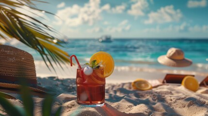 Summer Vacation Fun Holiday Relaxation Break Concept. Summer day background concept. copy space