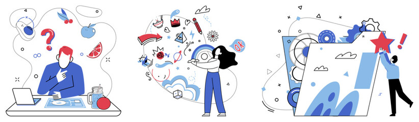 Brainstorming session vector illustration. The intellect is sculptor, carving statues success from marble brainstorming session A brainstorming session is spring where waters creativity