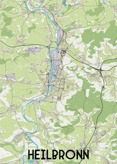 Fototapeta premium Heilbronn Germany map poster art