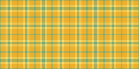 Empty fabric check background, product texture textile vector. Painting pattern seamless plaid tartan in amber and yellow colors.