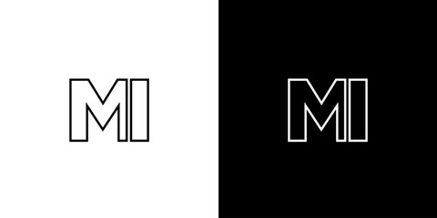 Letter M and I, MI logo design template. Minimal monogram initial based logotype.