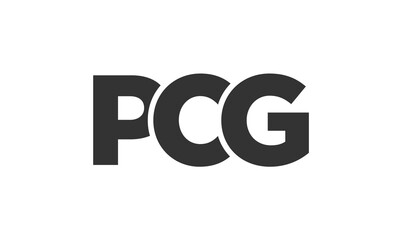 PCG logo design template with strong and modern bold text. Initial based vector logotype featuring simple and minimal typography. Trendy company identity.