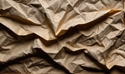 Old crumpled dark brown paper, paper vintage texture background