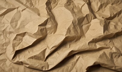 Old crumpled dark brown paper, paper vintage texture background