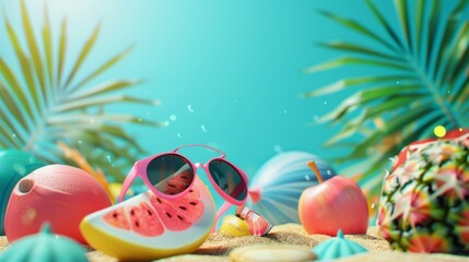 Summer Vacation Fun Holiday Relaxation Break Concept. Summer day background concept. copy space