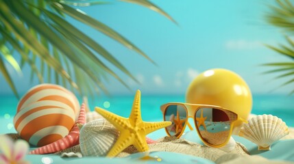 Summer Vacation Fun Holiday Relaxation Break Concept. Summer day background concept. copy space