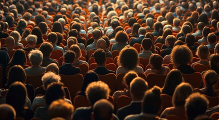 Obraz premium A large crowd of people gathered together background, business banner