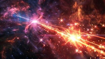 Fototapeta premium ray of laser and photons, 16:9