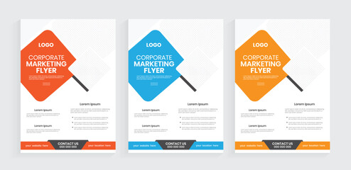 corporate agency marketing flyer design, editable a4 flier document template for marketing, business leaflet, handout layout