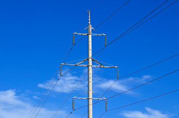 Steel reinforced concrete power pole