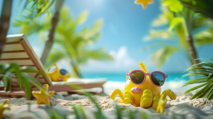 Summer Vacation Fun Holiday Relaxation Break Concept. Summer day background concept. copy space