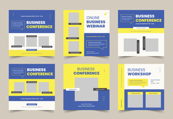 Business Conference social media post template, Webinar Social Media Post, Event banner