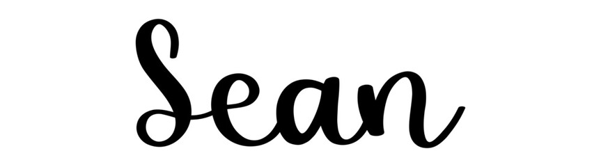 Sean - black color - name written - ideal for websites, presentations, greetings, banners, cards, t-shirt, sweatshirt, prints, cricut, silhouette, sublimation, tag - obrazy, fototapety, plakaty