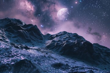 Astronomical dreamscape on a clear backdrop, suitable for creating surreal atmospheres