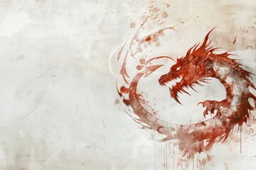 Bold dragon emblem against a transparent white surface, adding strength to designs