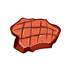 beef steak grill cartoon. bbq food, barbecue rosemary, smoke braai beef steak grill sign. isolated symbol vector illustration
