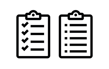 Icon tablet with paper clip. Symbol for check or task tracker. Coach's tactical board. Register or terms of reference.