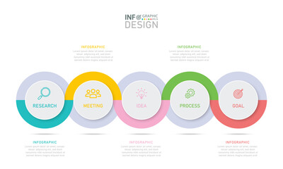 Steps or processes for displaying business information Timeline infographic icons designed for abstract background pattern.