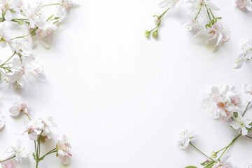 White canvas with flower edges