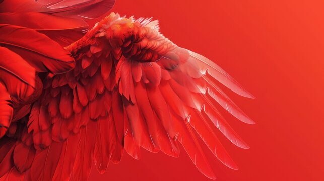 A red bird with its wings spread out. Suitable for various design projects