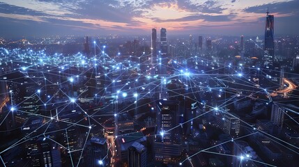 Fototapeta premium Conceptual rendering of a global AI network enabling seamless communication and collaboration among interconnected devices and systems