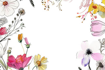 A floral sketch surrounding space